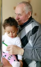 old man and a baby